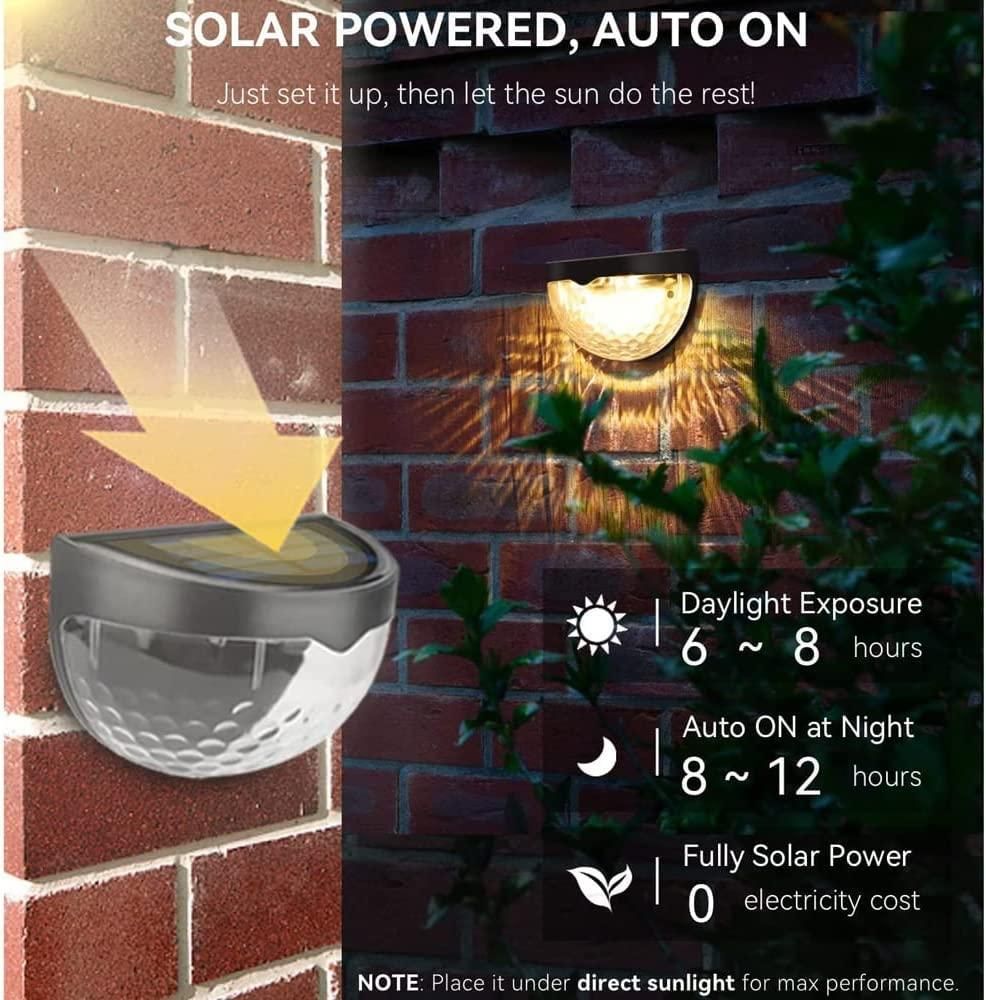 GlowGuard™ Solar Fence Lights – Pack of 4
