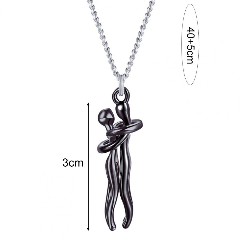 Hug Couple Pendant  With Chain