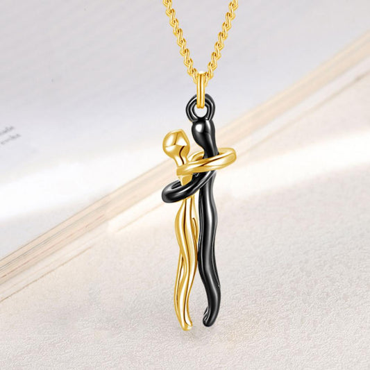 Hug Couple Pendant  With Chain