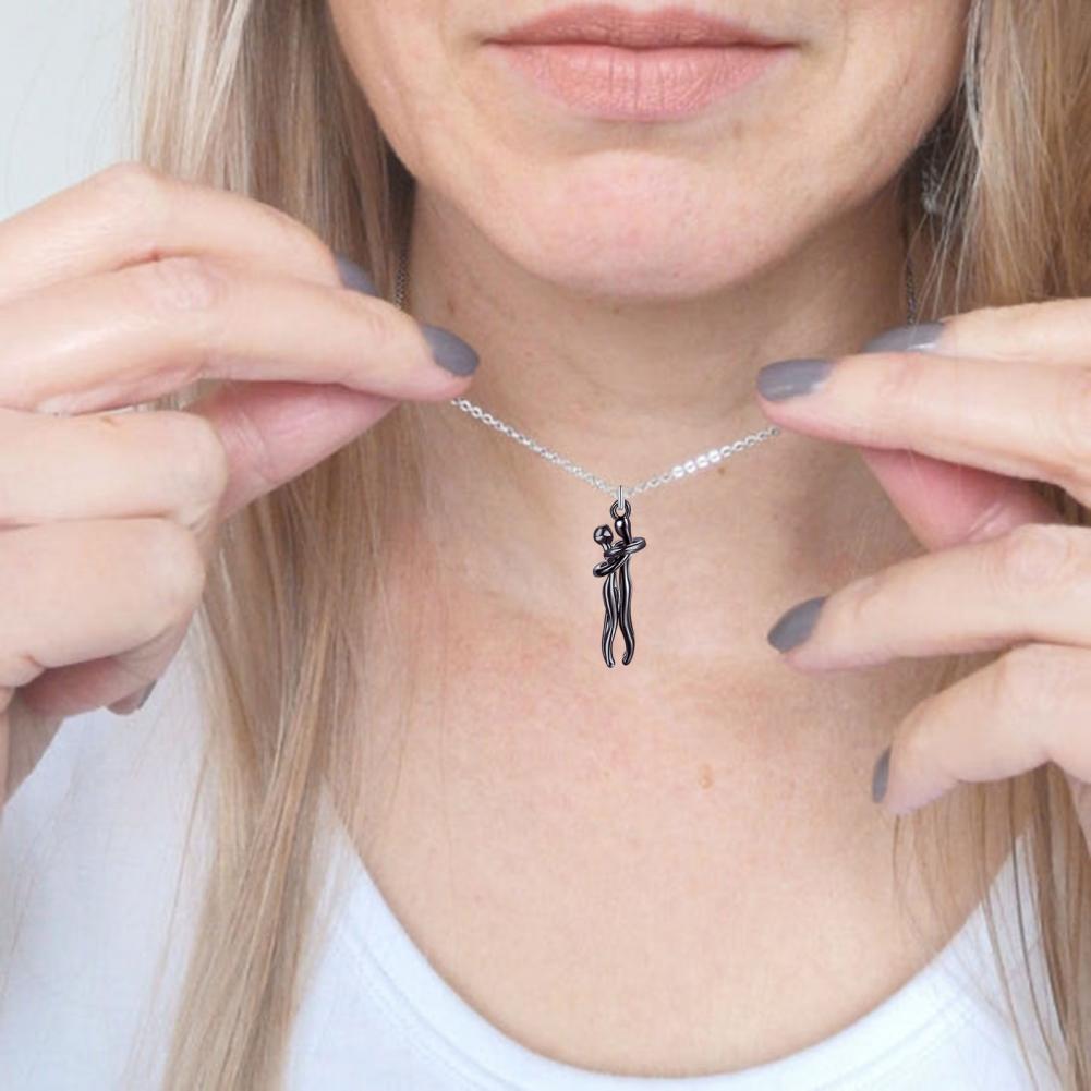 Hug Couple Pendant  With Chain